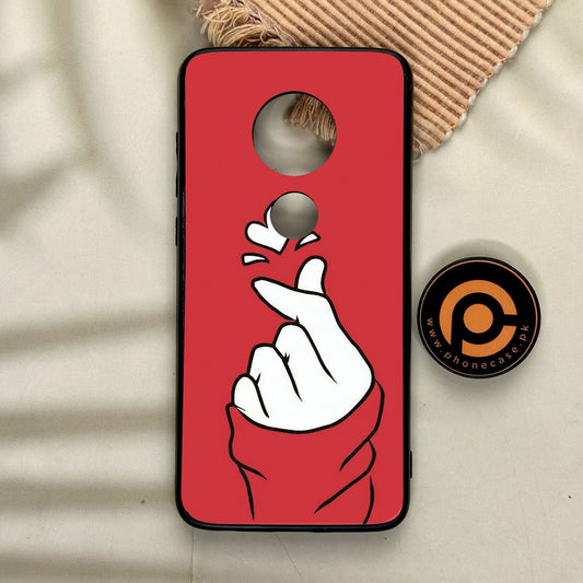 Motorola Moto G7 - Finger Heart Bts - Premium Metal Printed Soft Bumper Shock Proof Case