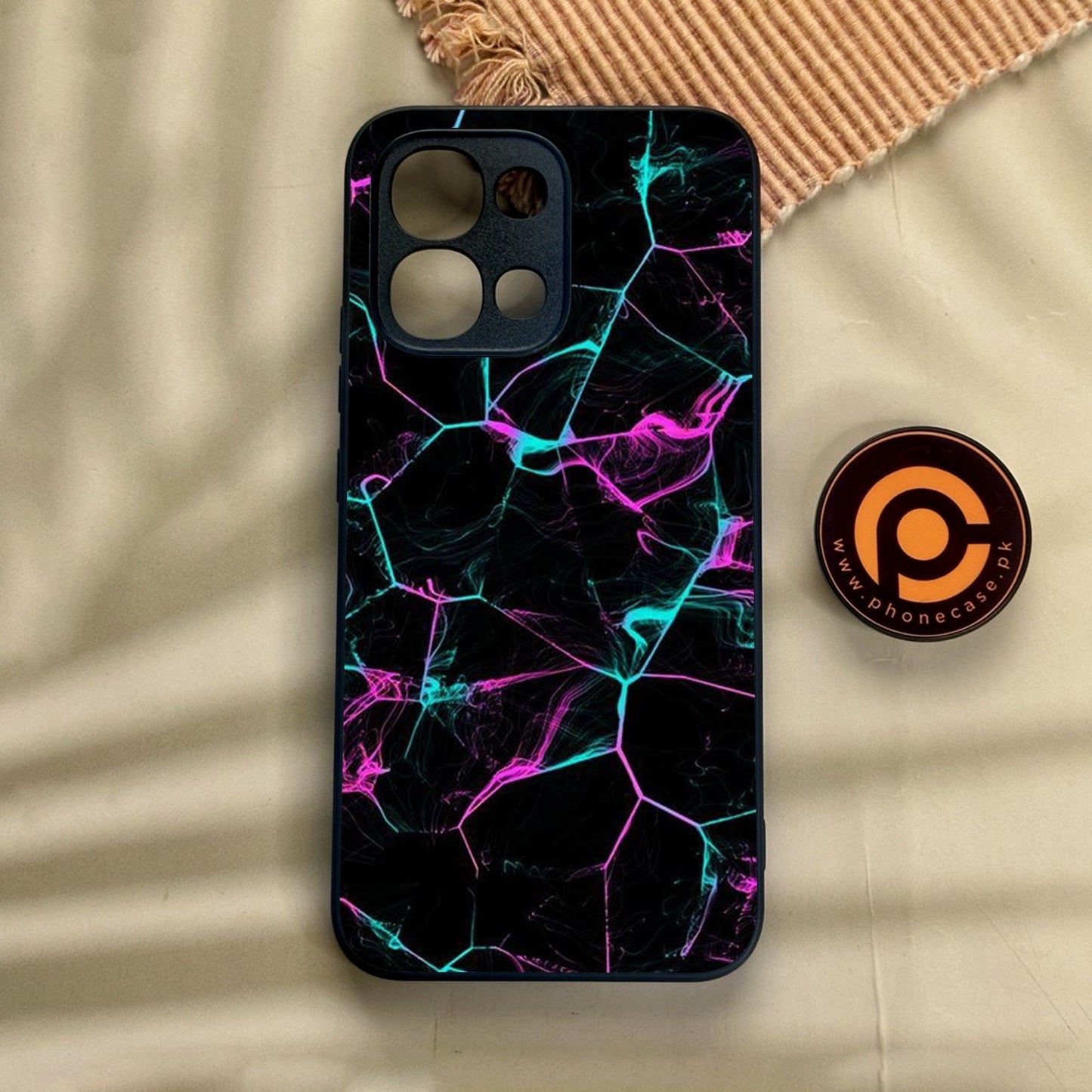 Oppo A6 Pro - Black Marble Design 9 - Premium Metal Printed Soft Bumper Shock Proof Case