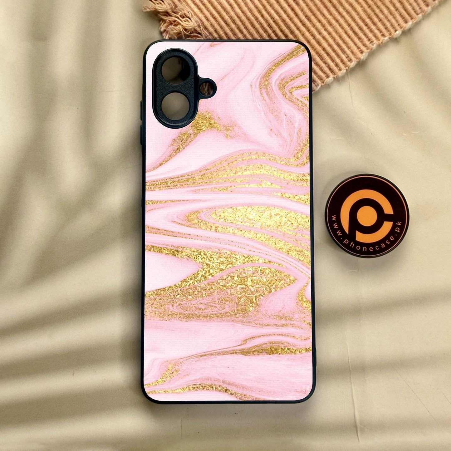 Samsung Galaxy A07 - Pink Design 10 - Premium Metal Printed Soft Bumper Shock Proof Case