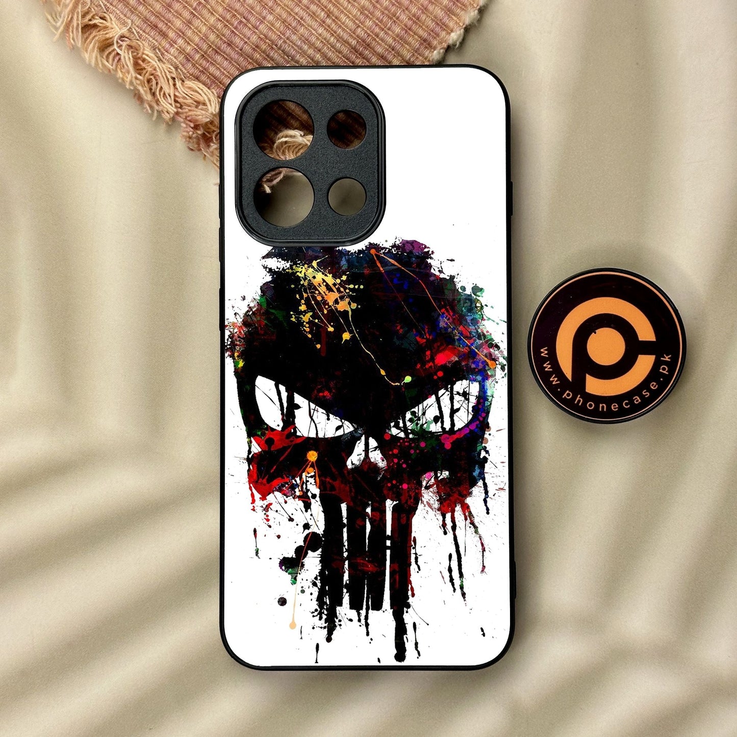 OnePlus 13T - Punisher Skull Design - Premium Metal Printed Soft Bumper Shock Proof Case