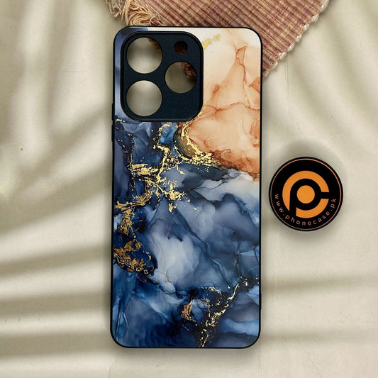 Realme Note 70 - Blue Marble Design 9 - Premium Metal Printed Soft Bumper Shock Proof Case