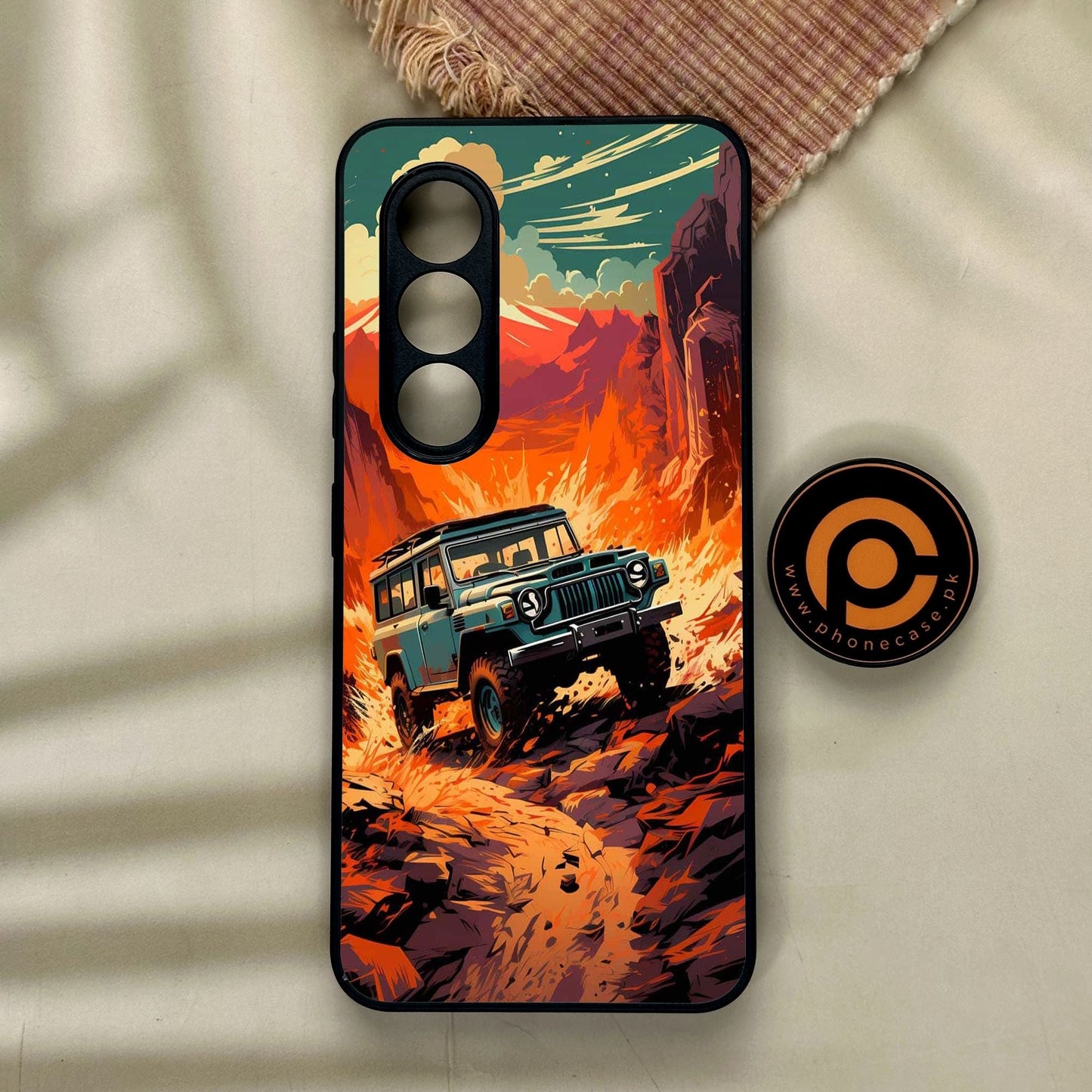 Itel S25 - Jeep Offroad - Premium Metal Printed Soft Bumper Shock Proof Case