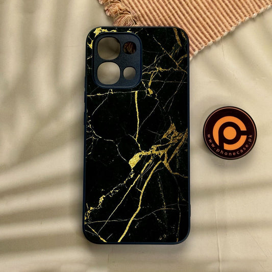 Oppo A6 Pro - Black Marble Design 3 - Premium Metal Printed Soft Bumper Shock Proof Case
