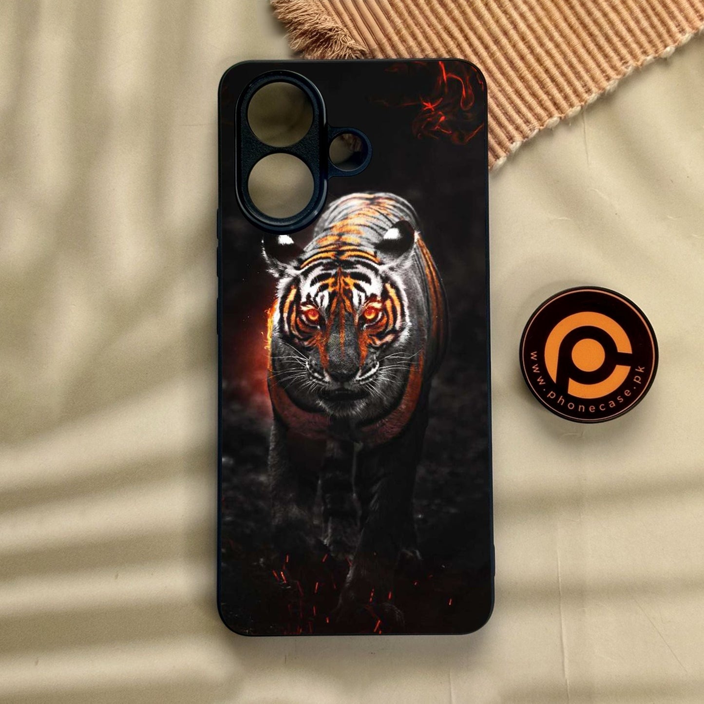 Vivo V60 Lite  - Tiger Design 6 - Premium Metal Printed Soft Bumper Shock Proof Case