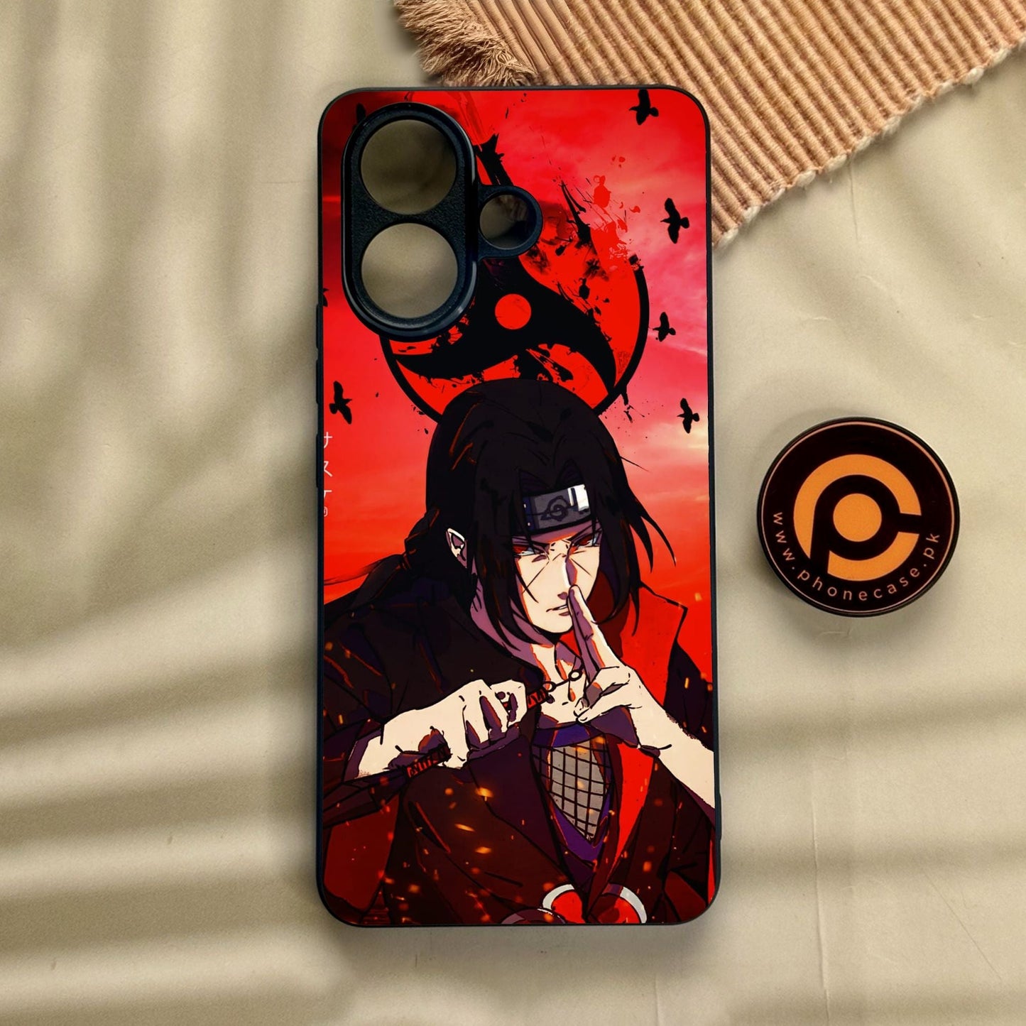 Vivo V60 Lite  - Uchiha Itachi - Premium Metal Printed Soft Bumper Shock Proof Case