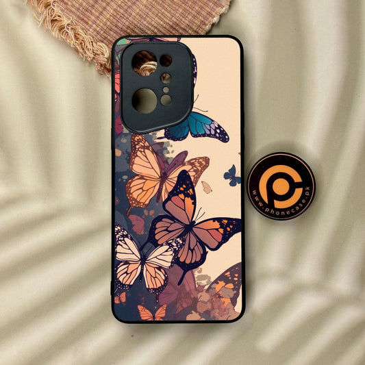 Oppo Find X5 Pro - Butterflies Design 6 - Premium Metal Printed Soft Bumper Shock Proof Case