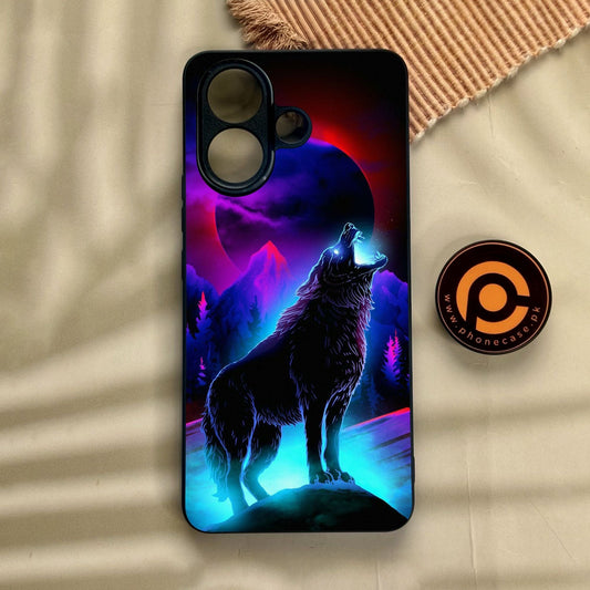 Vivo V60 Lite  - Wolf Design 2 - Premium Metal Printed Soft Bumper Shock Proof Case