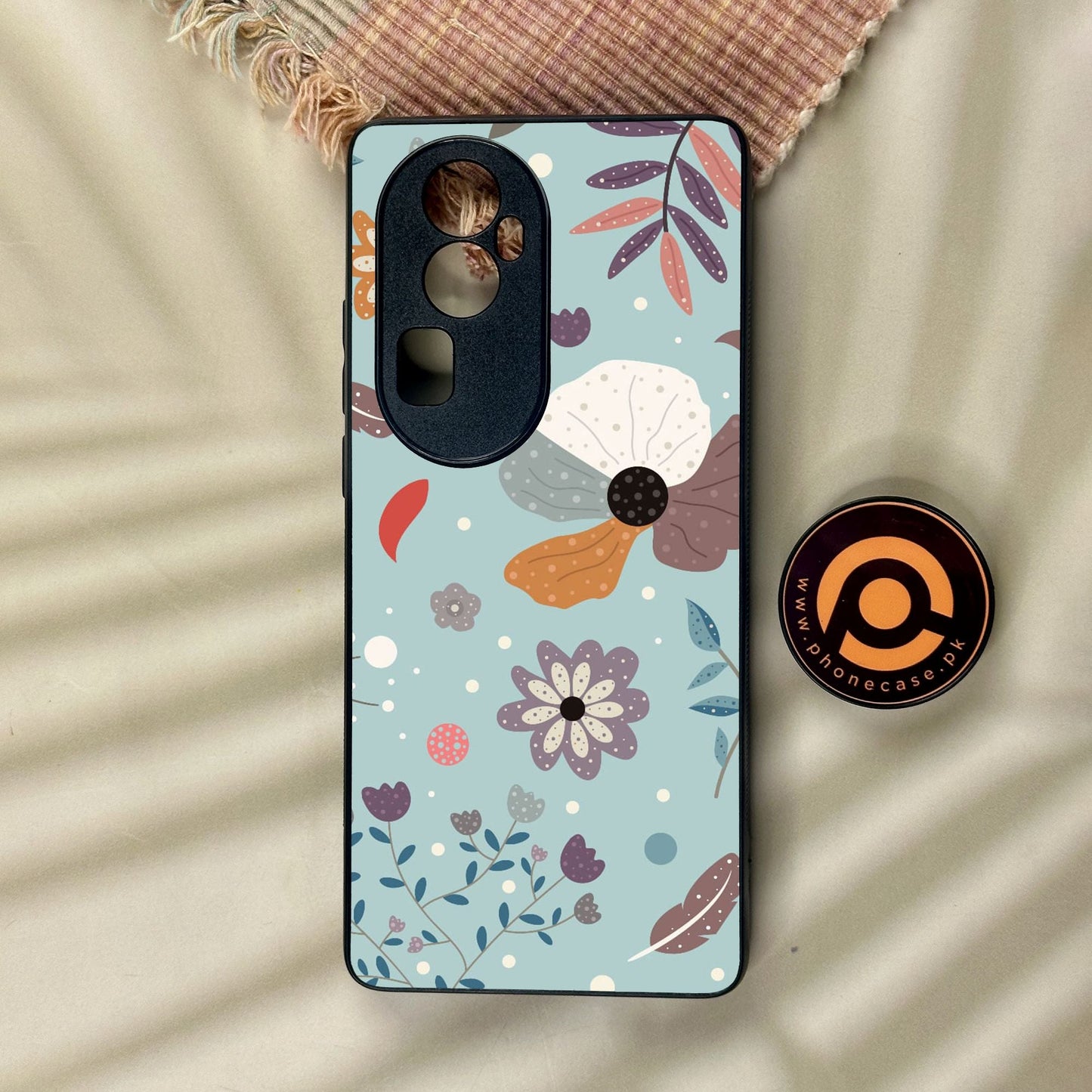 Oppo Reno 10 Pro Plus - Floral Series Design 5 - Premium Metal Printed Soft Bumper Shock Proof Case