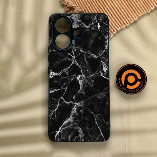 Vivo V60 Lite  - Black Marble Design 4 - Premium Metal Printed Soft Bumper Shock Proof Case