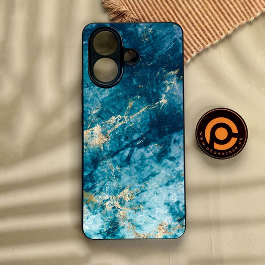 Vivo V60 Lite  - Blue Marble Design 4 - Premium Metal Printed Soft Bumper Shock Proof Case