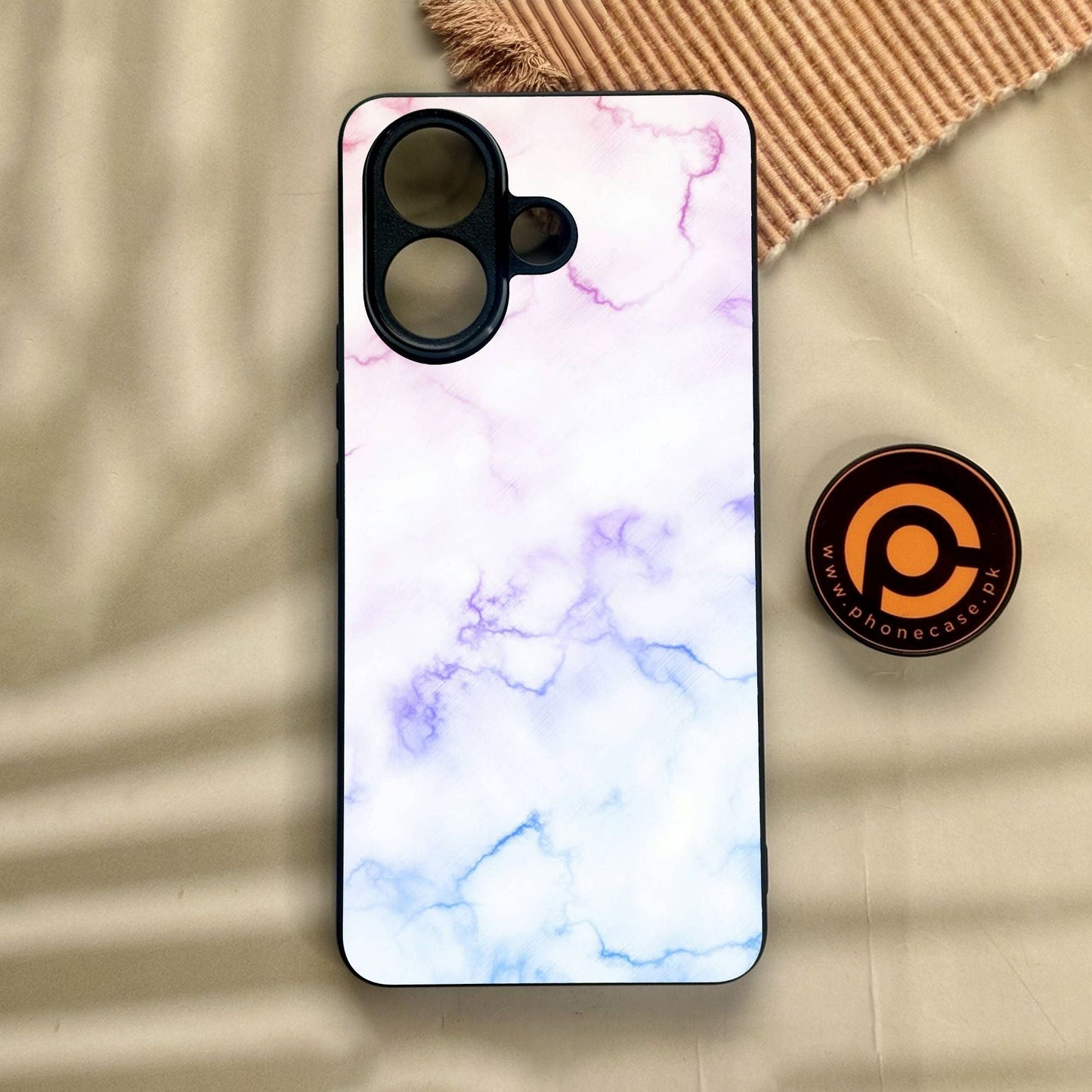 Vivo V60 Lite  - White Design 2 - Premium Metal Printed Soft Bumper Shock Proof Case