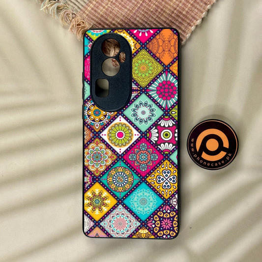 Oppo Reno 10 Pro Plus - Mandala Art Design - Premium Metal Printed Soft Bumper Shock Proof Case