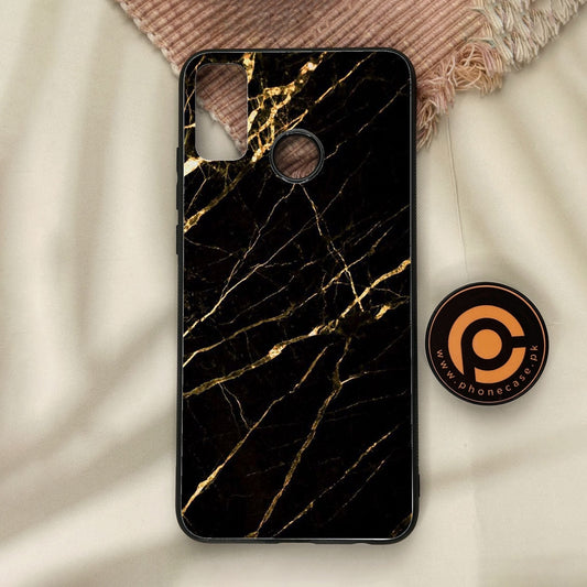 Honor 9X Lite - Black Marble Design 7 - Premium Metal Printed Soft Bumper Shock Proof Case