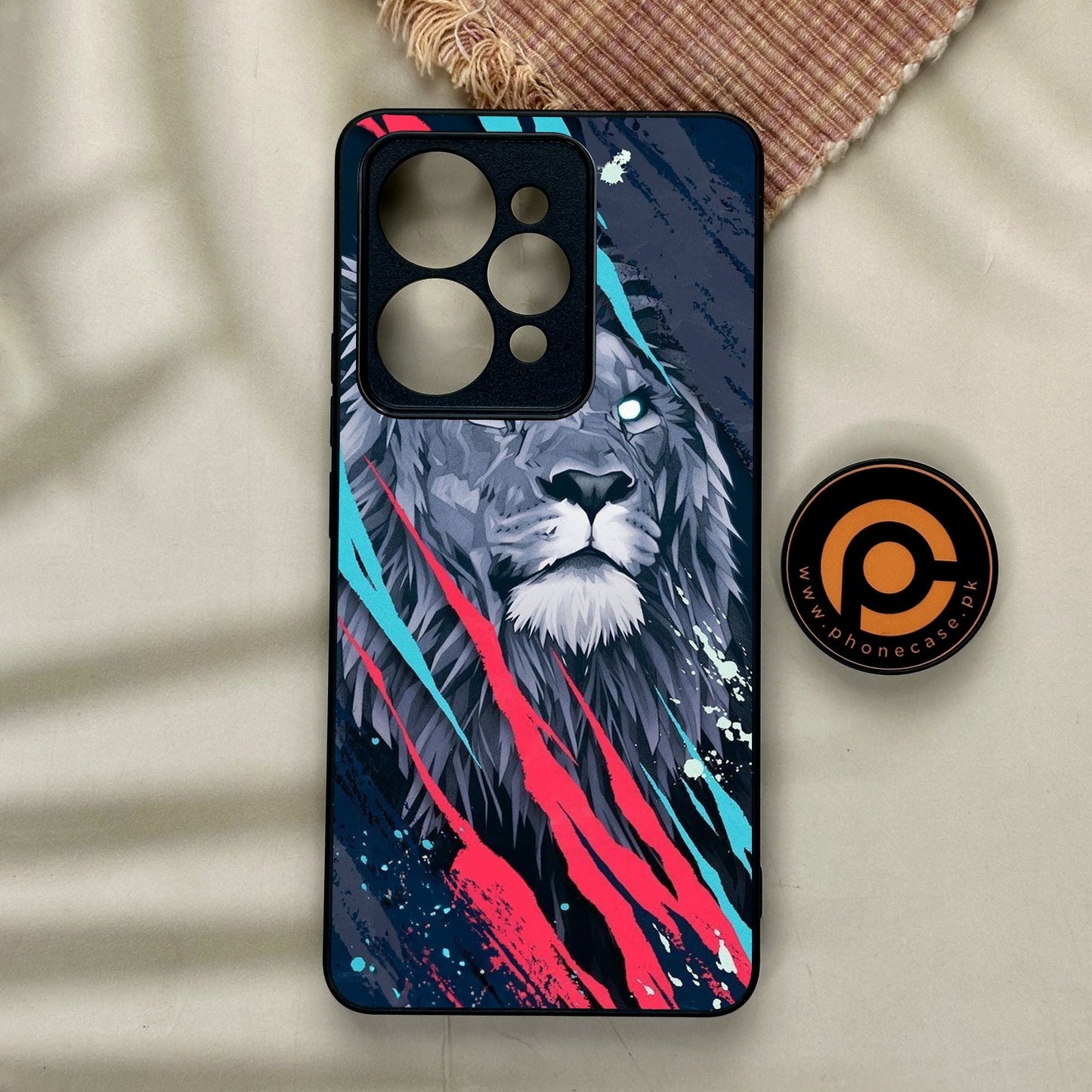 Realme 15 - Abstract Animated Lion - Premium Metal Printed Soft Bumper Shock Proof Case