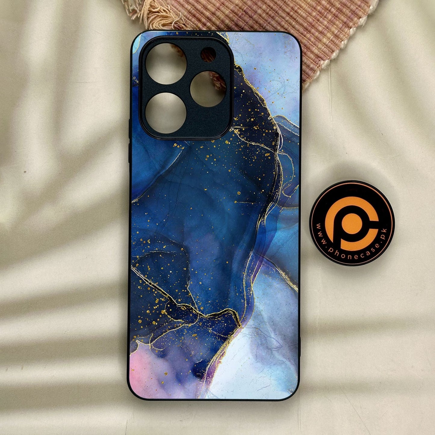 Realme Note 70 - Blue Marble Design 7 - Premium Metal Printed Soft Bumper Shock Proof Case