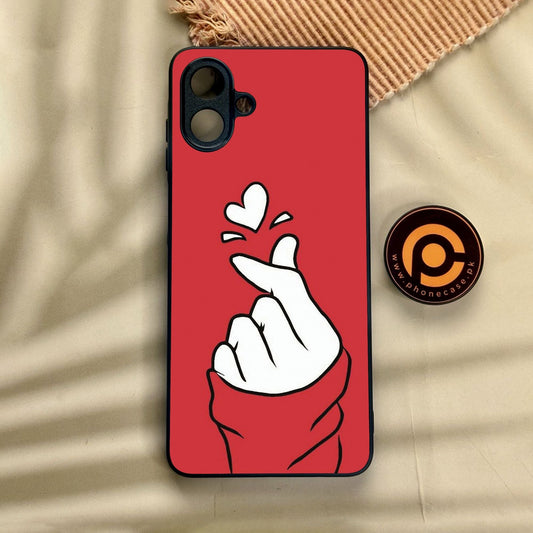 Samsung Galaxy A07 - Finger Heart Bts - Premium Metal Printed Soft Bumper Shock Proof Case