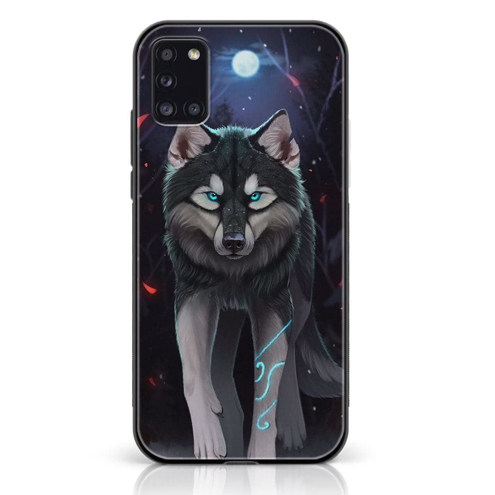 Samsung Galaxy A31 - Wolf Design 8 - Premium Printed Glass soft Bumper shock Proof Case CS-38397