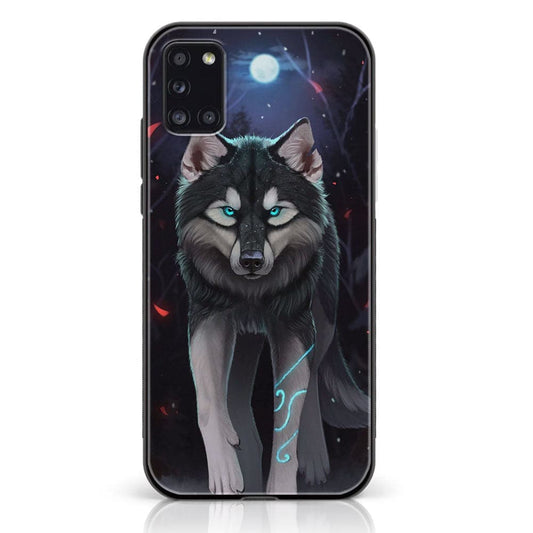 Samsung Galaxy A31 - Wolf Design 8 - Premium Printed Glass soft Bumper shock Proof Case CS-38397