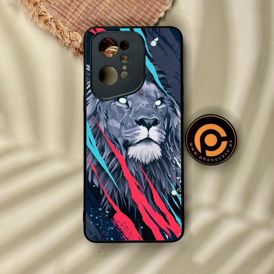 Oppo Find X5 Pro - Abstract Animated Lion - Premium Metal Printed Soft Bumper Shock Proof Case