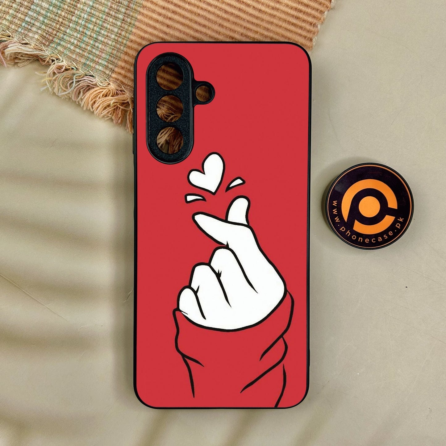 Samsung Galaxy A17 - Finger Heart Bts - Premium Metal Printed Soft Bumper Shock Proof Case