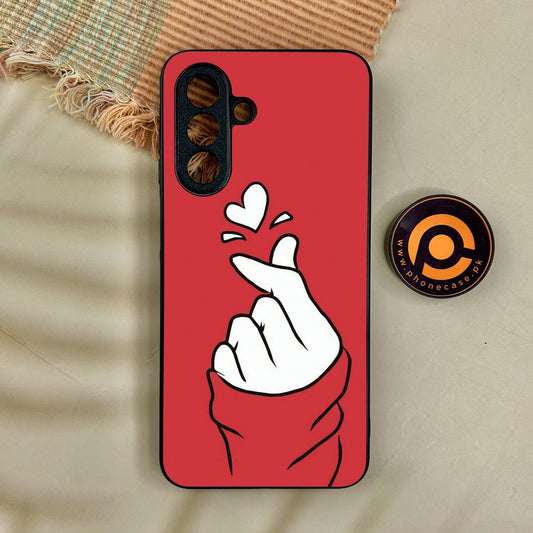 Samsung Galaxy A17 - Finger Heart Bts - Premium Metal Printed Soft Bumper Shock Proof Case