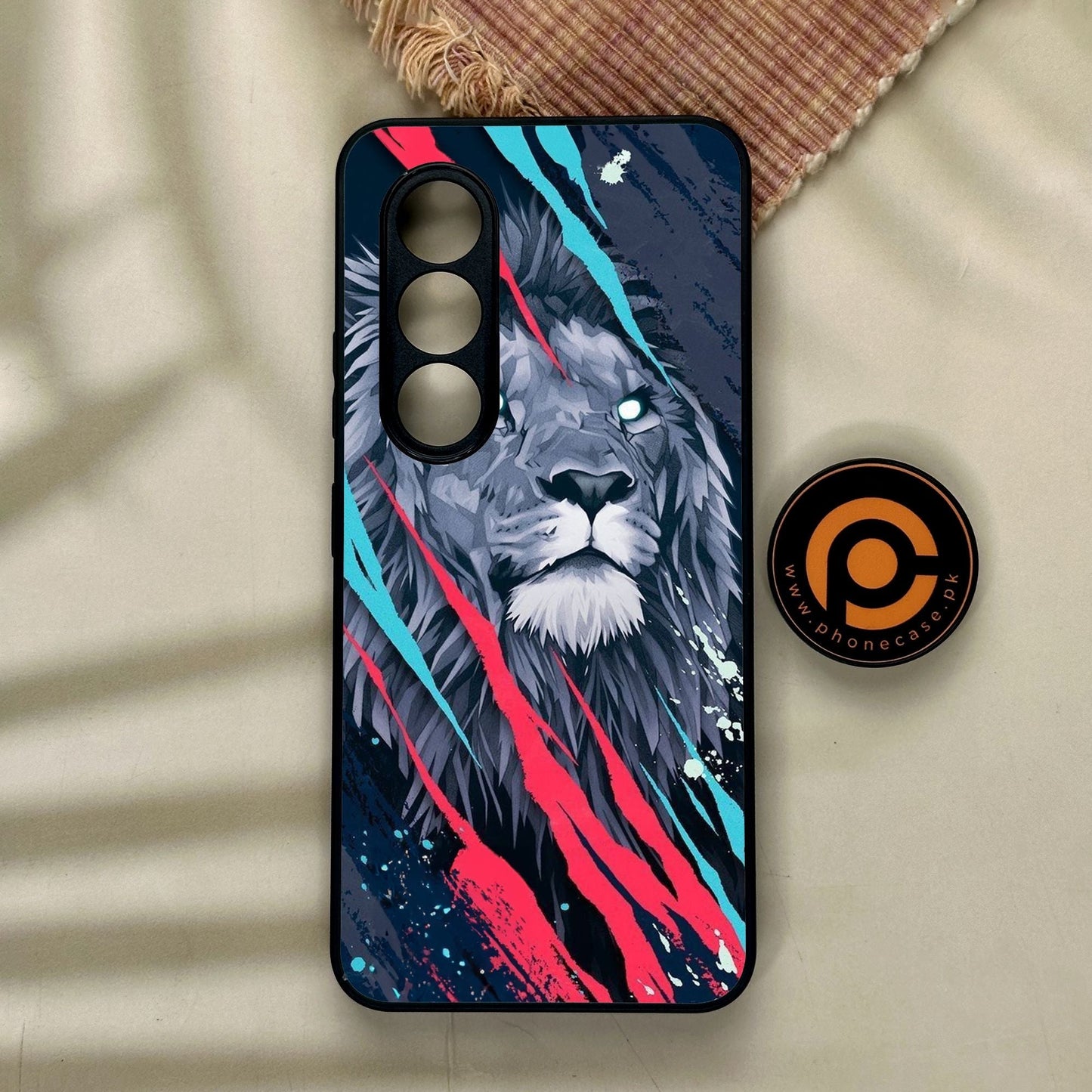 Itel S25 - Abstract Animated Lion - Premium Metal Printed Soft Bumper Shock Proof Case