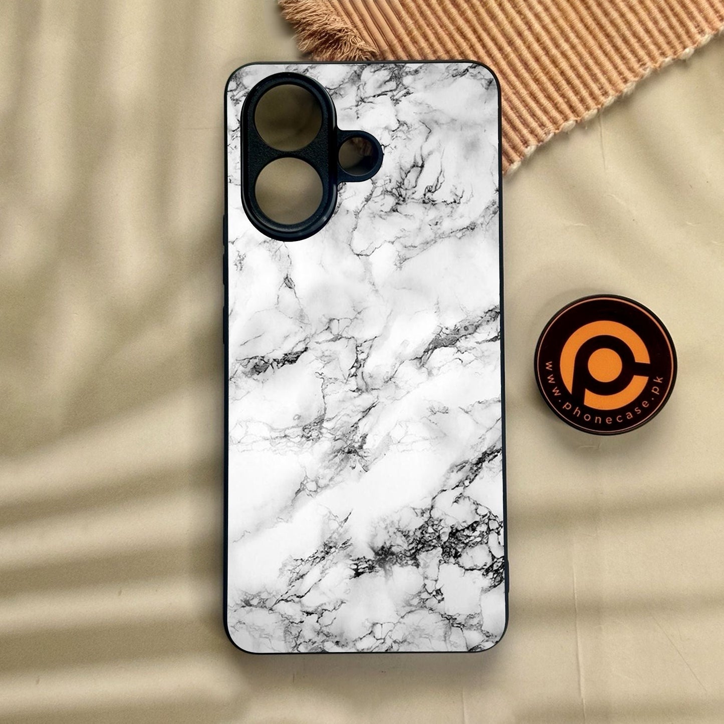 Vivo V60 Lite  - White Design 7 - Premium Metal Printed Soft Bumper Shock Proof Case