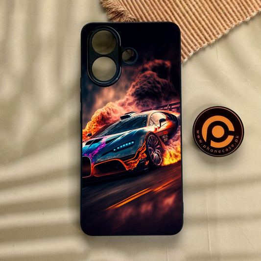 Vivo V60 Lite  - Racing Design 4 - Premium Metal Printed Soft Bumper Shock Proof Case