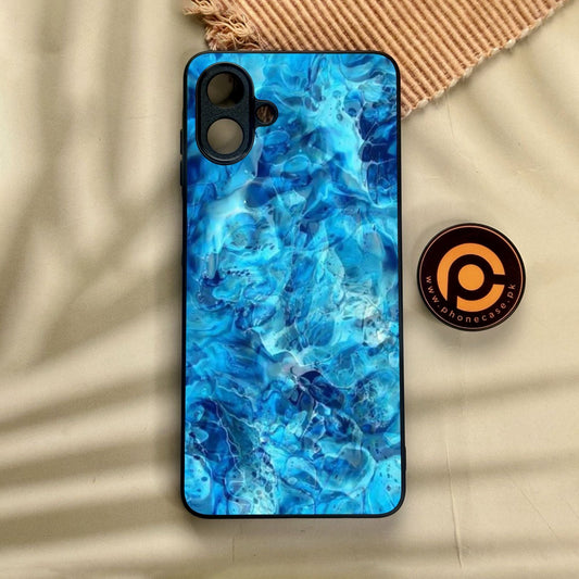 Samsung Galaxy A07 - Blue Marble Design 6 - Premium Metal Printed Soft Bumper Shock Proof Case