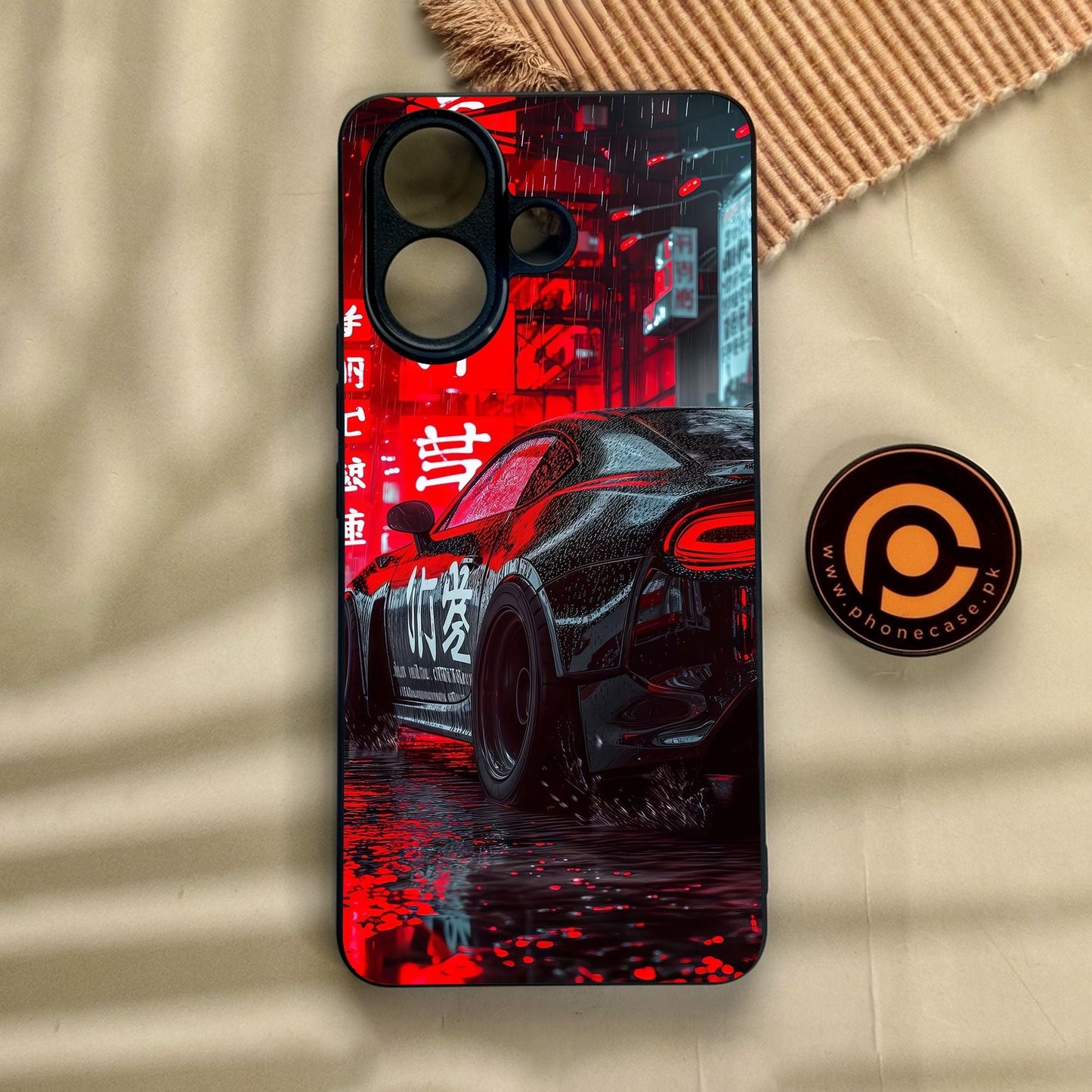 Vivo V60 Lite  - Tokyo Dark Night Racing Car - Premium Metal Printed Soft Bumper Shock Proof Case