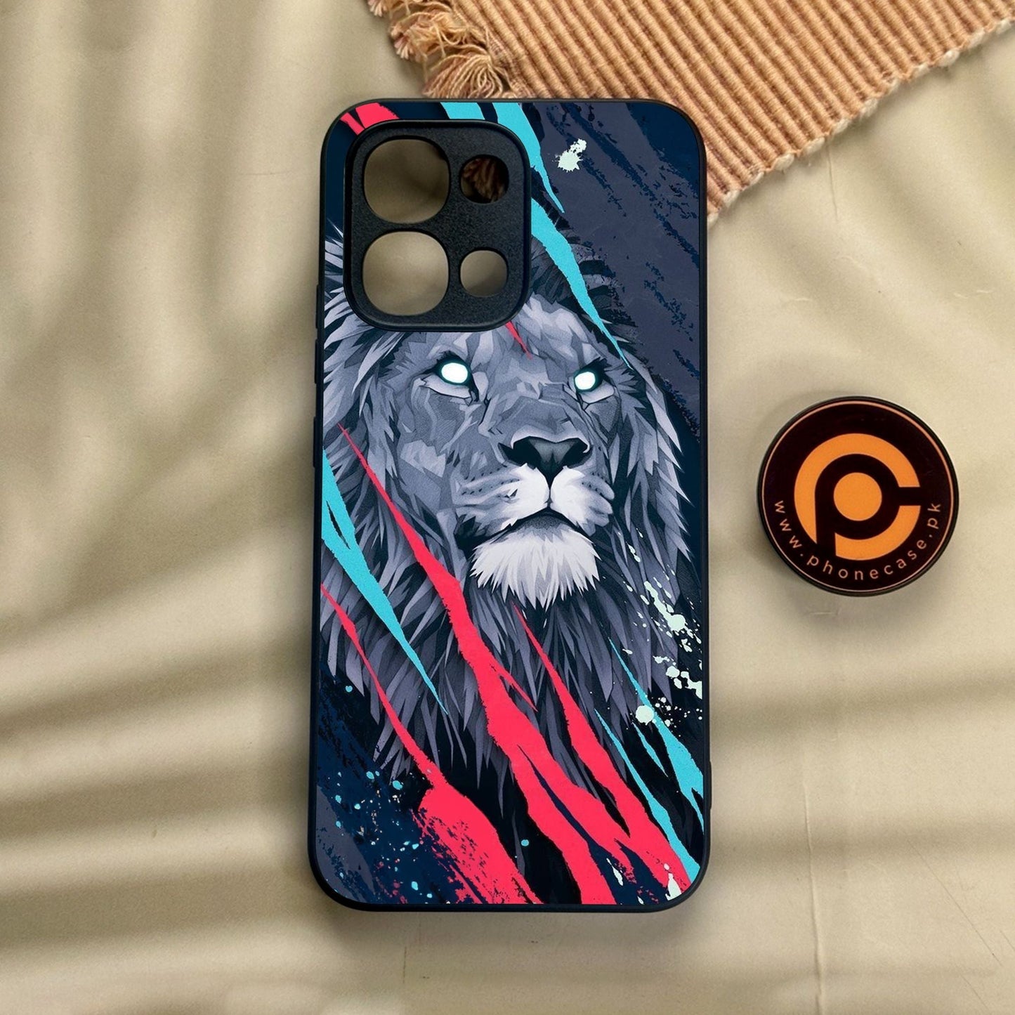 Oppo A6 Pro - Abstract Animated Lion - Premium Metal Printed Soft Bumper Shock Proof Case