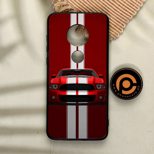 Motorola Moto G7 - Muscle Racing Car - Premium Metal Printed Soft Bumper Shock Proof Case