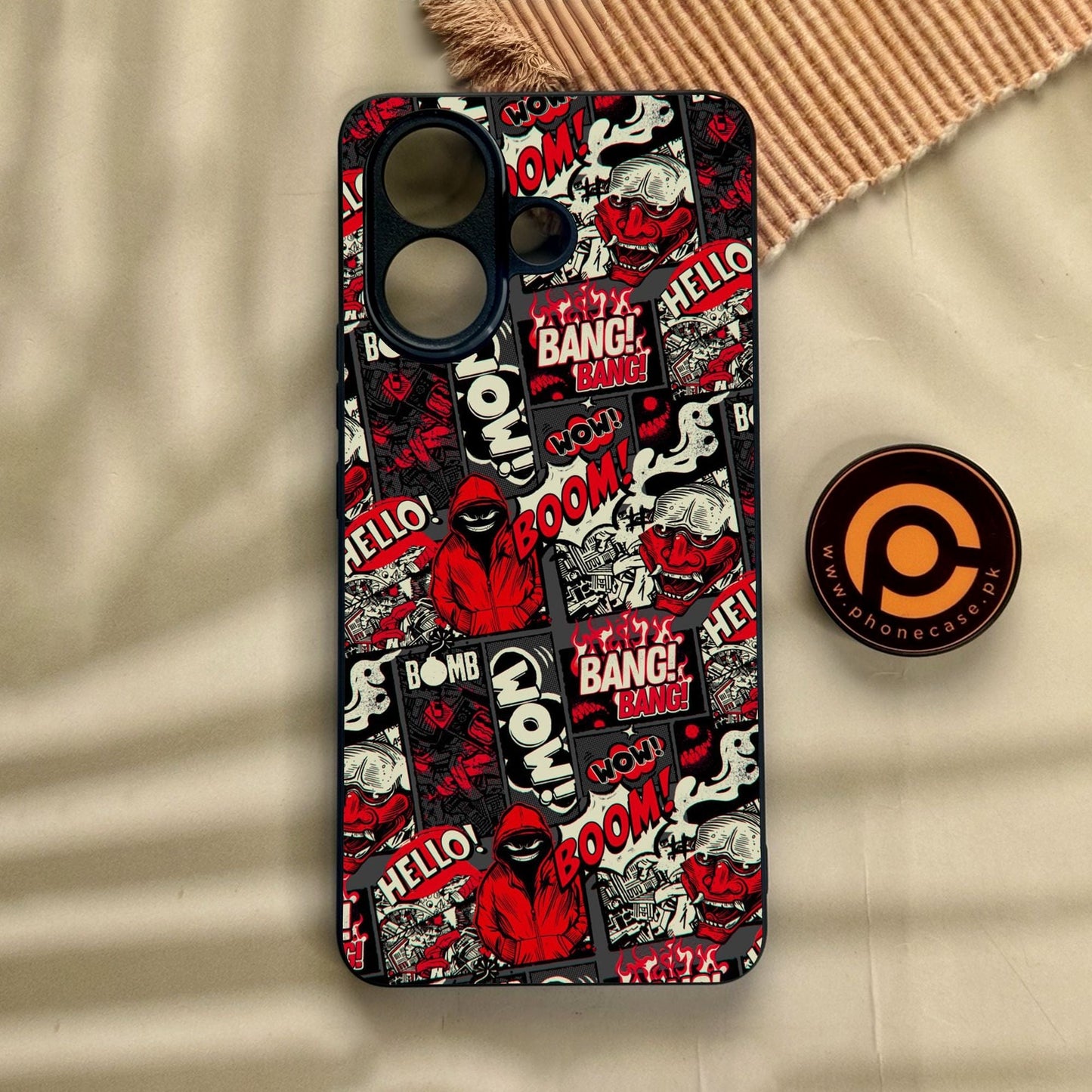 Vivo V60 Lite  - Boom Red - Premium Metal Printed Soft Bumper Shock Proof Case