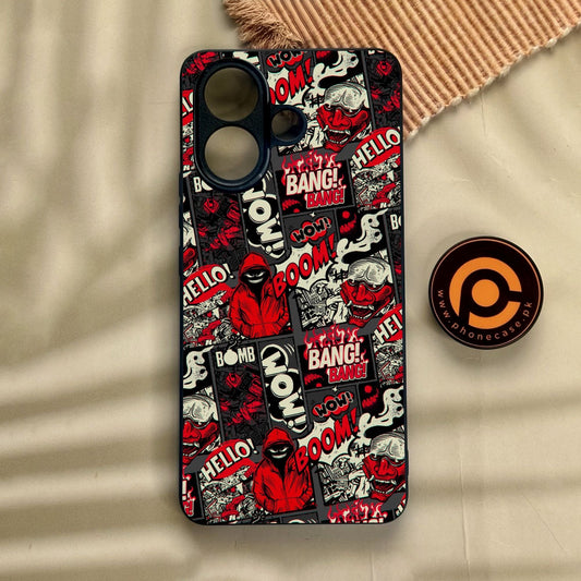 Vivo V60 Lite  - Boom Red - Premium Metal Printed Soft Bumper Shock Proof Case