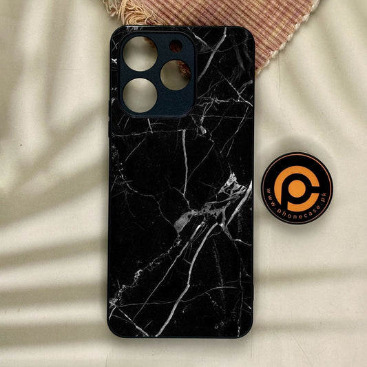 Realme Note 70 - Black Marble Design 2 - Premium Metal Printed Soft Bumper Shock Proof Case