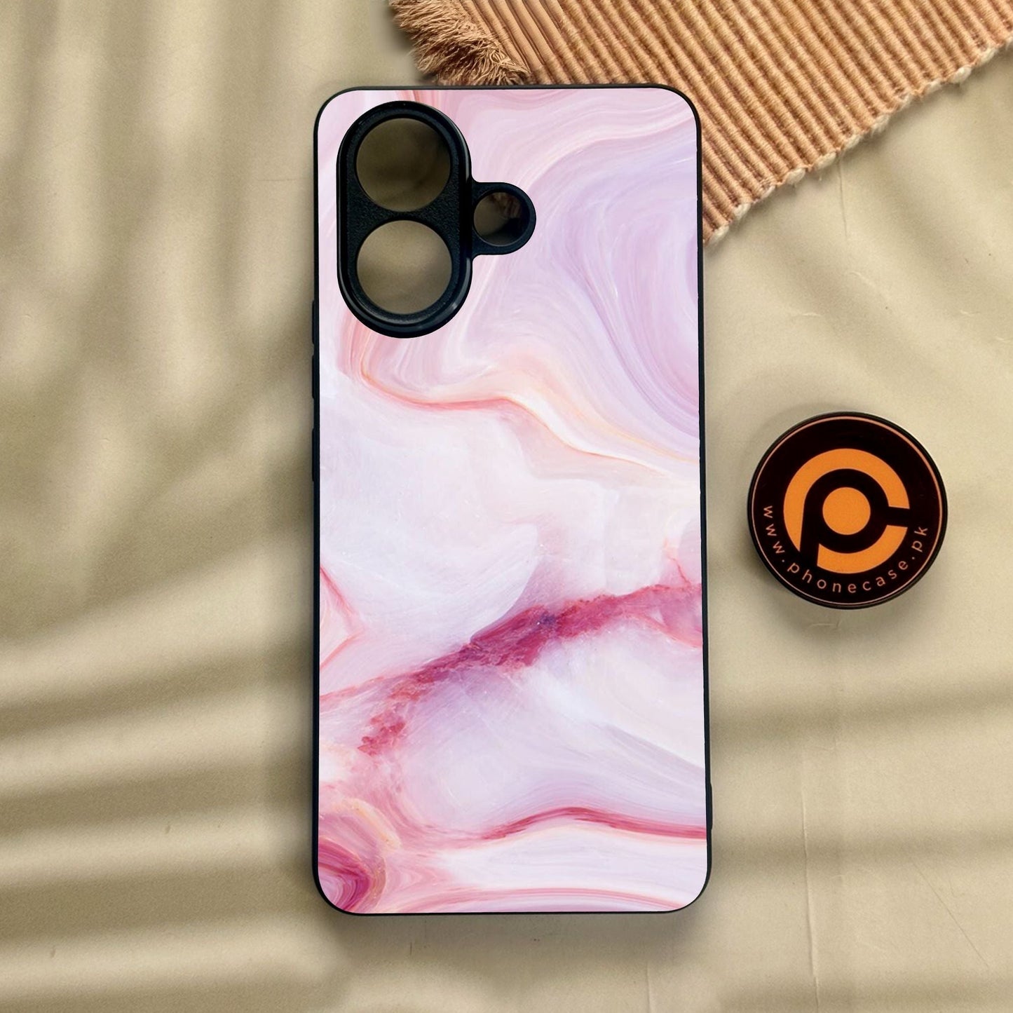 Vivo V60 Lite  - Pink Design 8 - Premium Metal Printed Soft Bumper Shock Proof Case