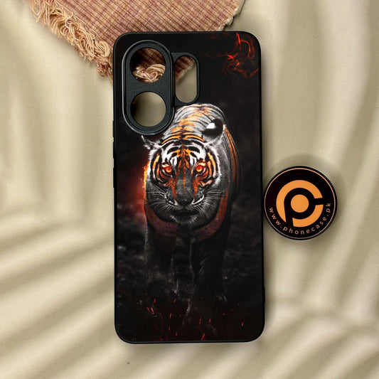 Vivo V60 - Tiger Design 6 - Premium Metal Printed Soft Bumper Shock Proof Case