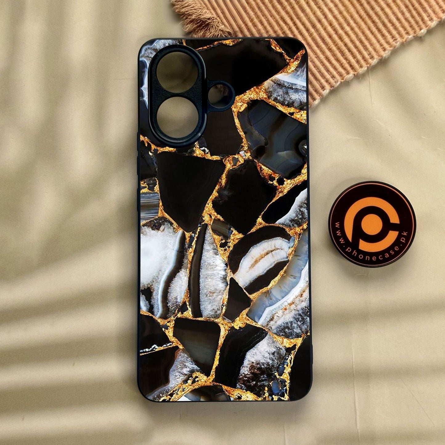 Vivo V60 Lite  - Black Marble Design 5 - Premium Metal Printed Soft Bumper Shock Proof Case