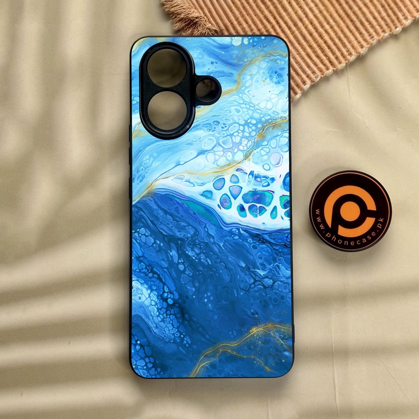 Vivo V60 Lite  - Blue 2.0 Design 5 - Premium Metal Printed Soft Bumper Shock Proof Case