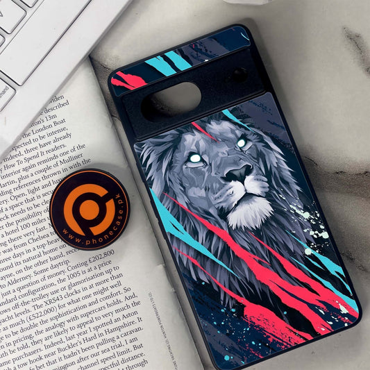 Google Pixel 7 - Abstract Animated Lion - Premium Metal Printed soft Bumper Shock Proof Case CS-37723
