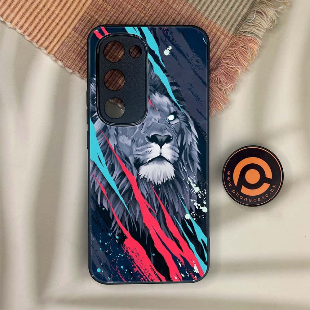 Tecno Spark 40 Pro Plus - Abstract Animated Lion - Premium Metal Printed soft Bumper shock Proof Case CS-38434