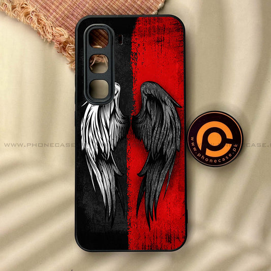 Infinix Hot 60 Pro - Angel Wings 2.0 Design 10 - Premium Metal Printed soft Bumper shock Proof Case CS-37693