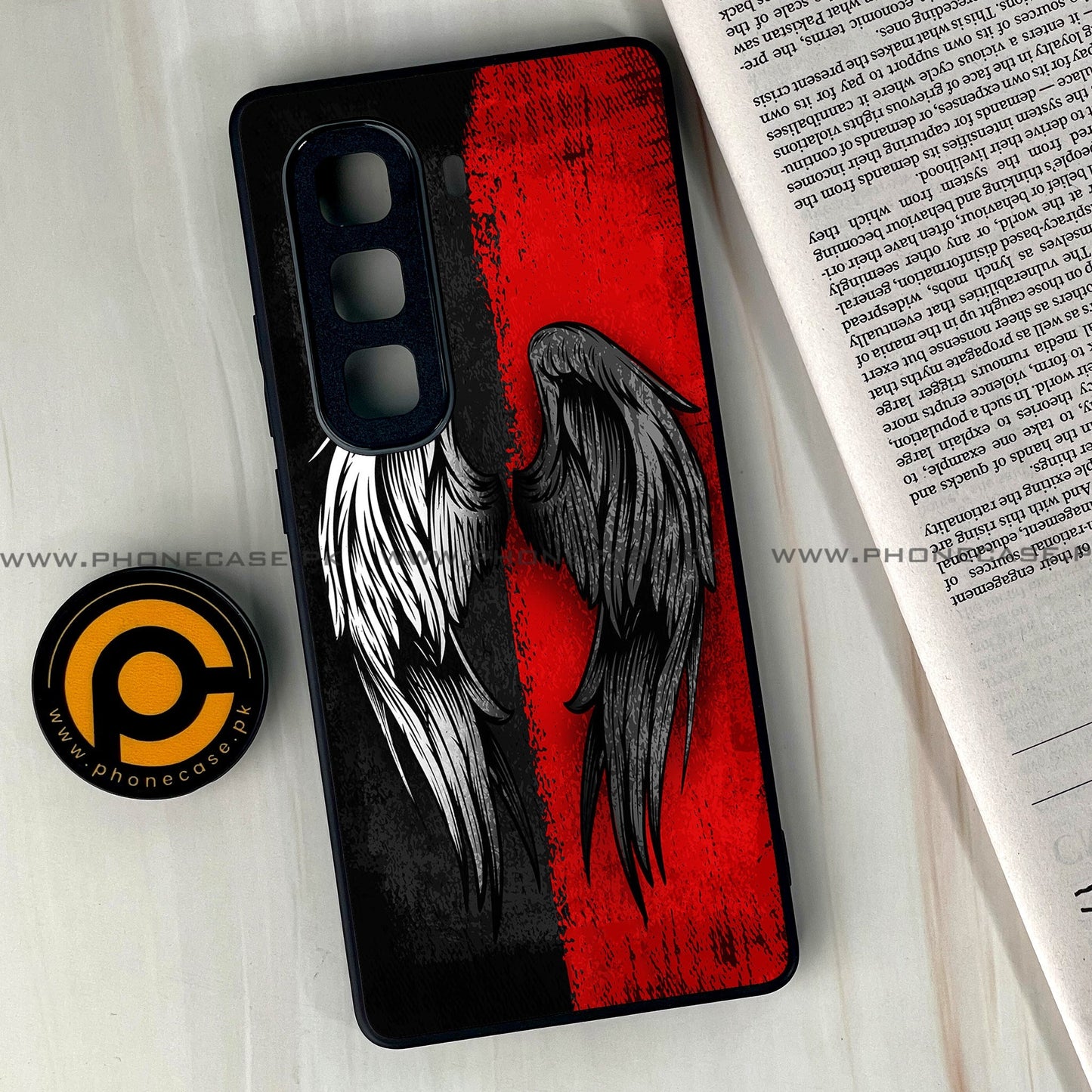 Infinix Hot 50 Pro Plus - Angel Wings 2.0 Design 4  - Premium Metal Printed soft Bumper shock Proof Case CS-39039