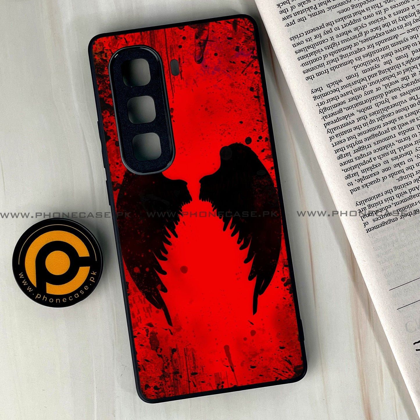 Infinix Hot 50 Pro Plus - Angel Wings 2.0 Design 4  - Premium Metal Printed soft Bumper shock Proof Case CS-39039