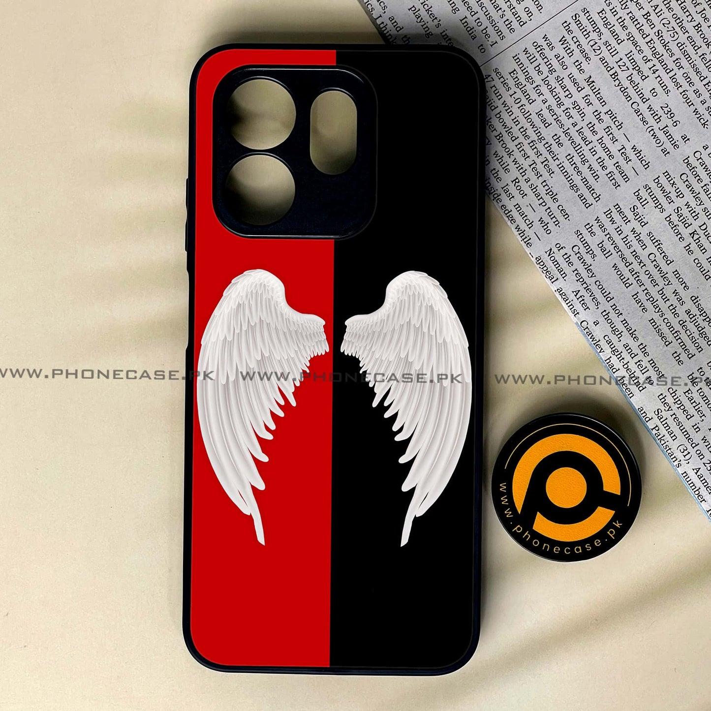 Infinix Hot 50i - Angel Wings 2.0 Design 4 - Premium Metal Printed soft Bumper shock Proof Case  CS-38671