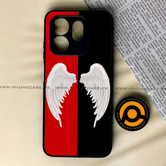 Infinix Hot 50i - Angel Wings 2.0 Design 4 - Premium Metal Printed soft Bumper shock Proof Case  CS-38671