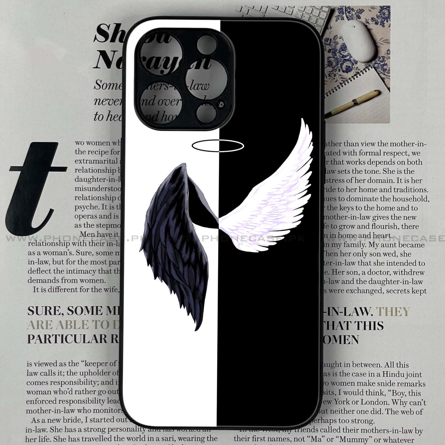 iPhone 13 Pro - Angel Wings 2.0  Design 5 - Premium Metal Printed soft Bumper shock Proof Case CS-37558