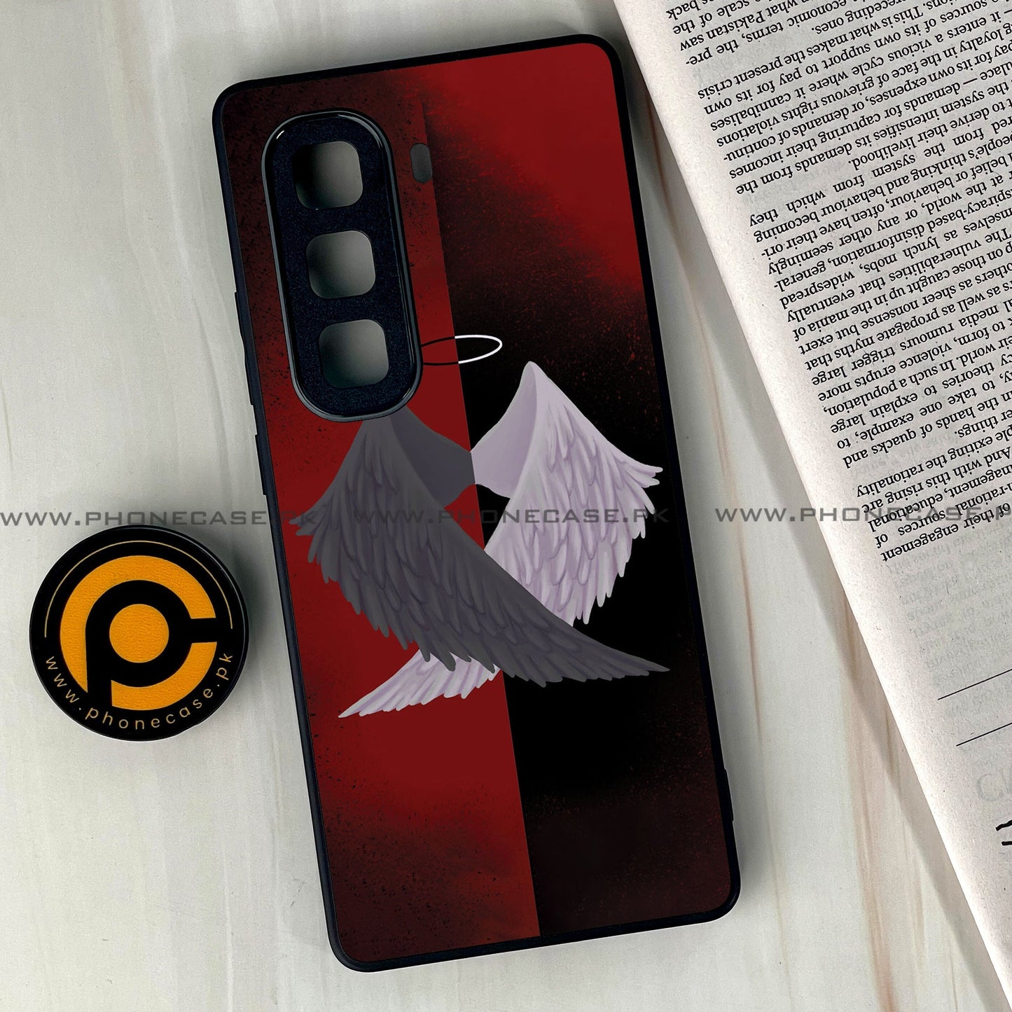 Infinix Hot 50 Pro Plus - Angel Wings 2.0 Design 4  - Premium Metal Printed soft Bumper shock Proof Case CS-39039