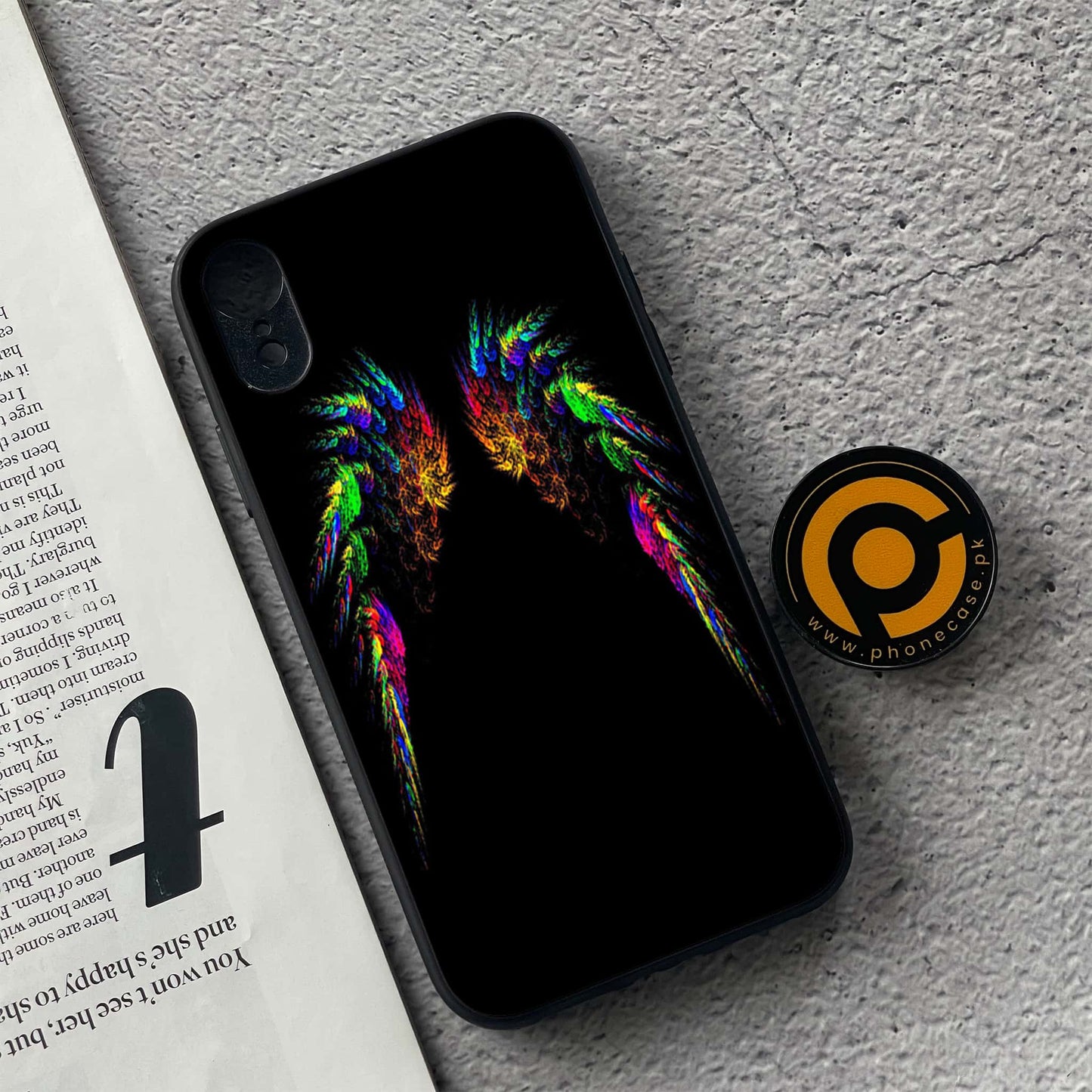 iPhone XR - Angel Wings Design 2  - Premium Metal Printed soft Bumper shock Proof Case CS-39064