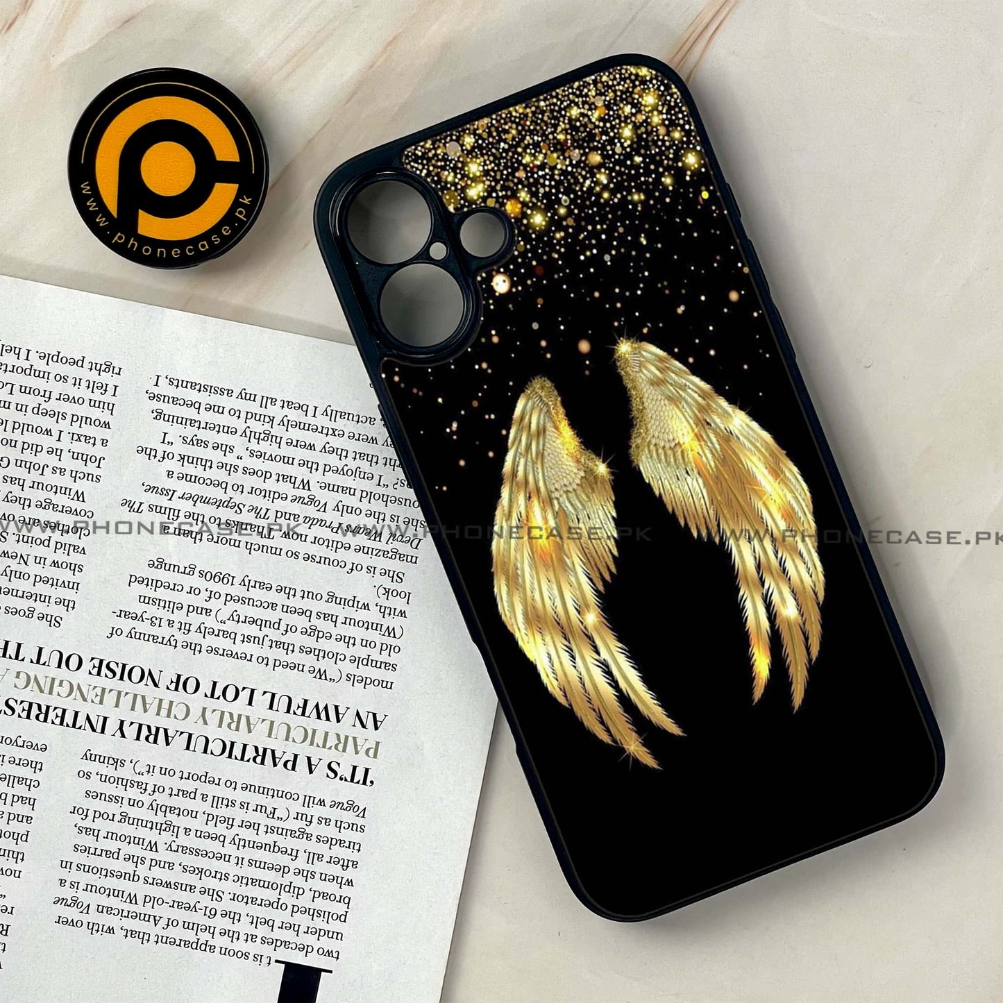 iPhone 16 Plus - Angel Wings Design 1  - Premium Metal Printed soft Bumper shock Proof Case  CS-38974